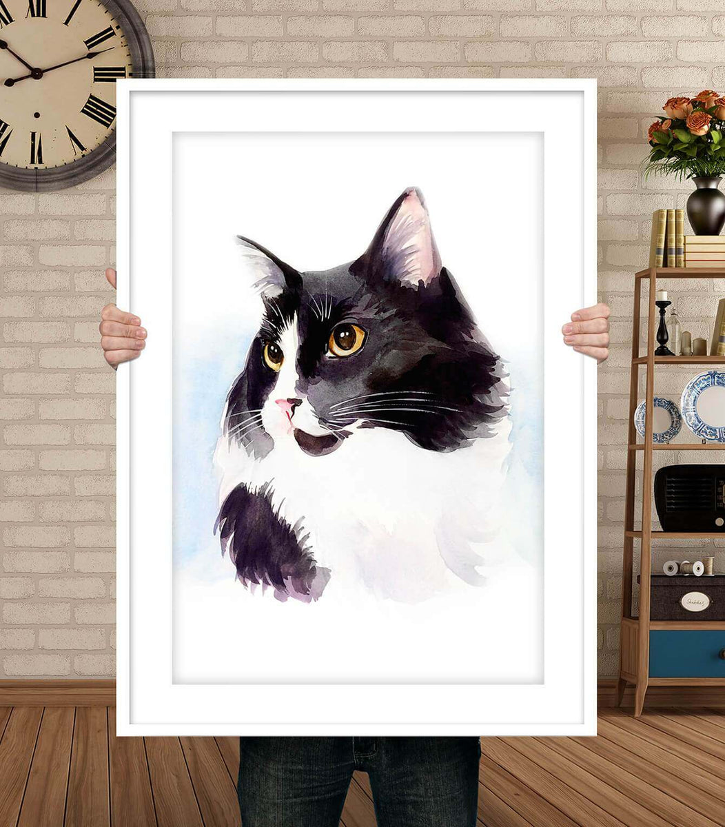 Custom Pet Portrait, Custom Watercolor, Cat Portrait, outlet Custom Painting, Cat Memorial