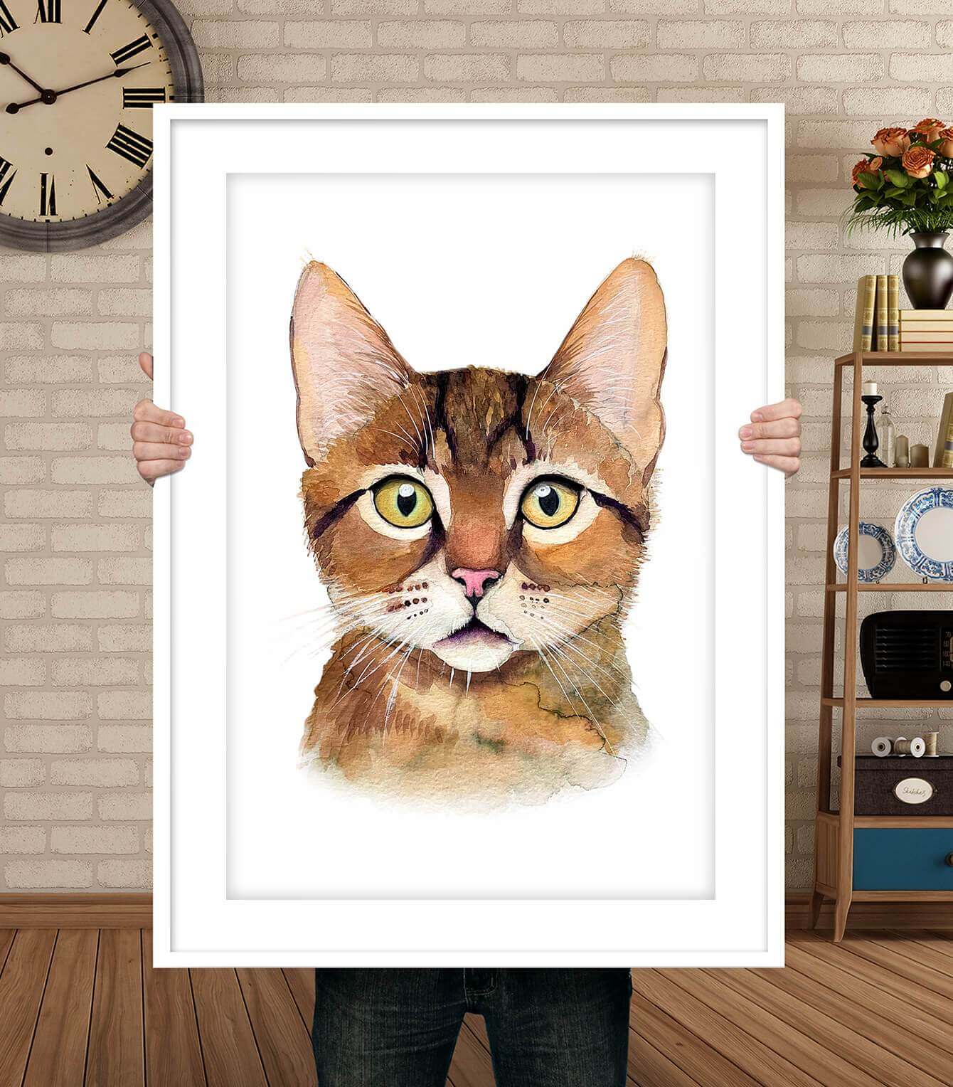 Scottish fold cat portrait Cat portrait drawing personalized custom cat 2024 portrait custom cat portrait from photo pet portrait funny cat art