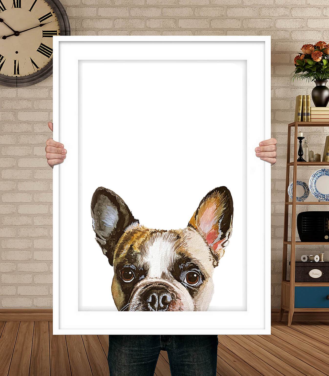 Peekaboo Dog Portrait Custom - PetPortraitsWorld